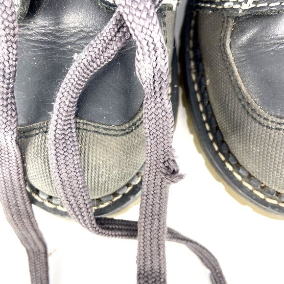 VTG Dickies Leather Lug Sole Shoes Black Womens Size 7 Genuine Grunge Speed Lace - Picture 14 of 16